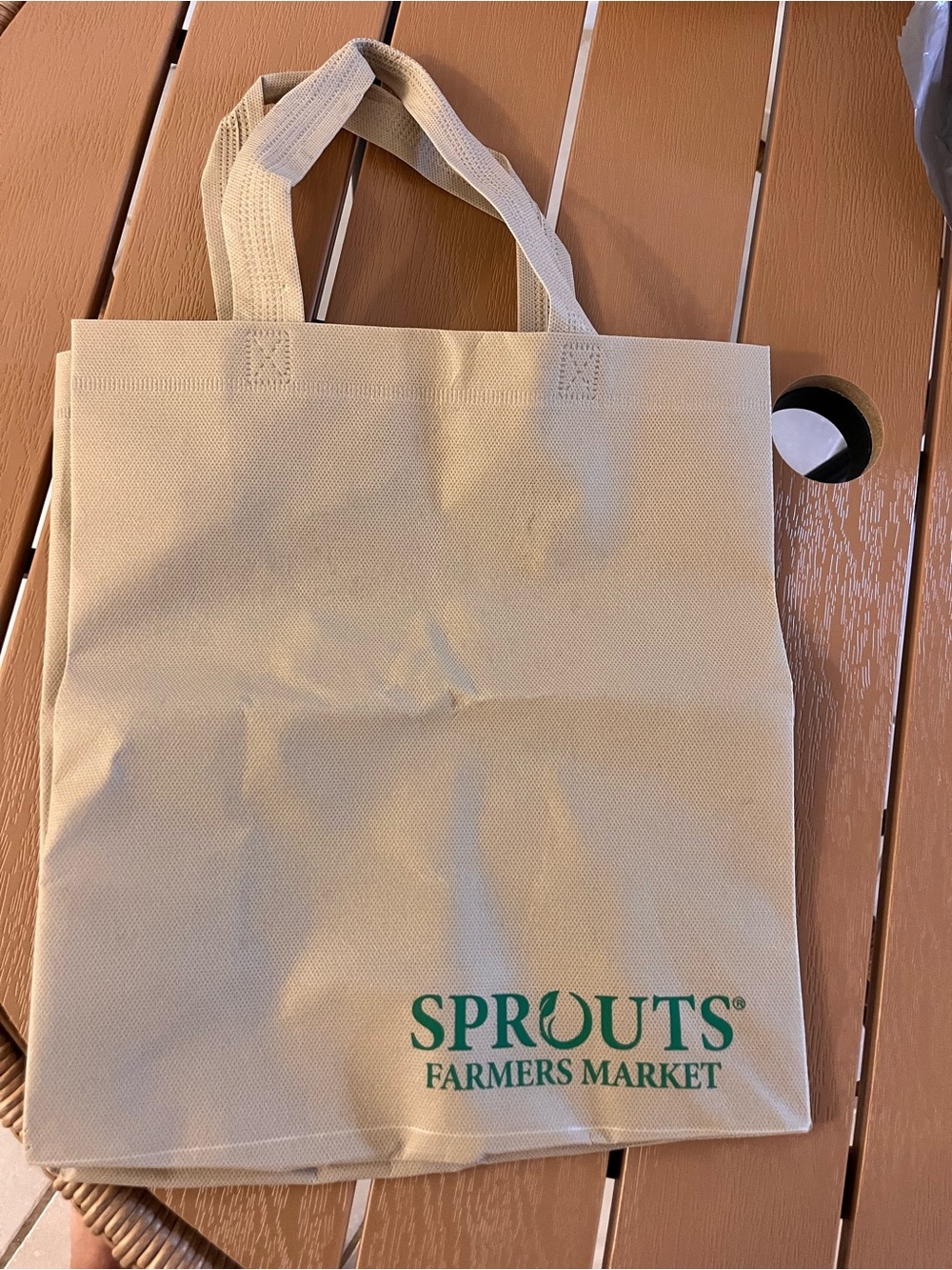 Sprouts Farmers Market Reusable Tote Bag - Beige with Green Logo
